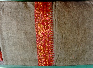 Green embroided shawl