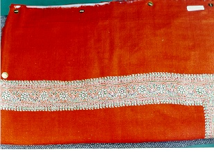 Red embroided shawl